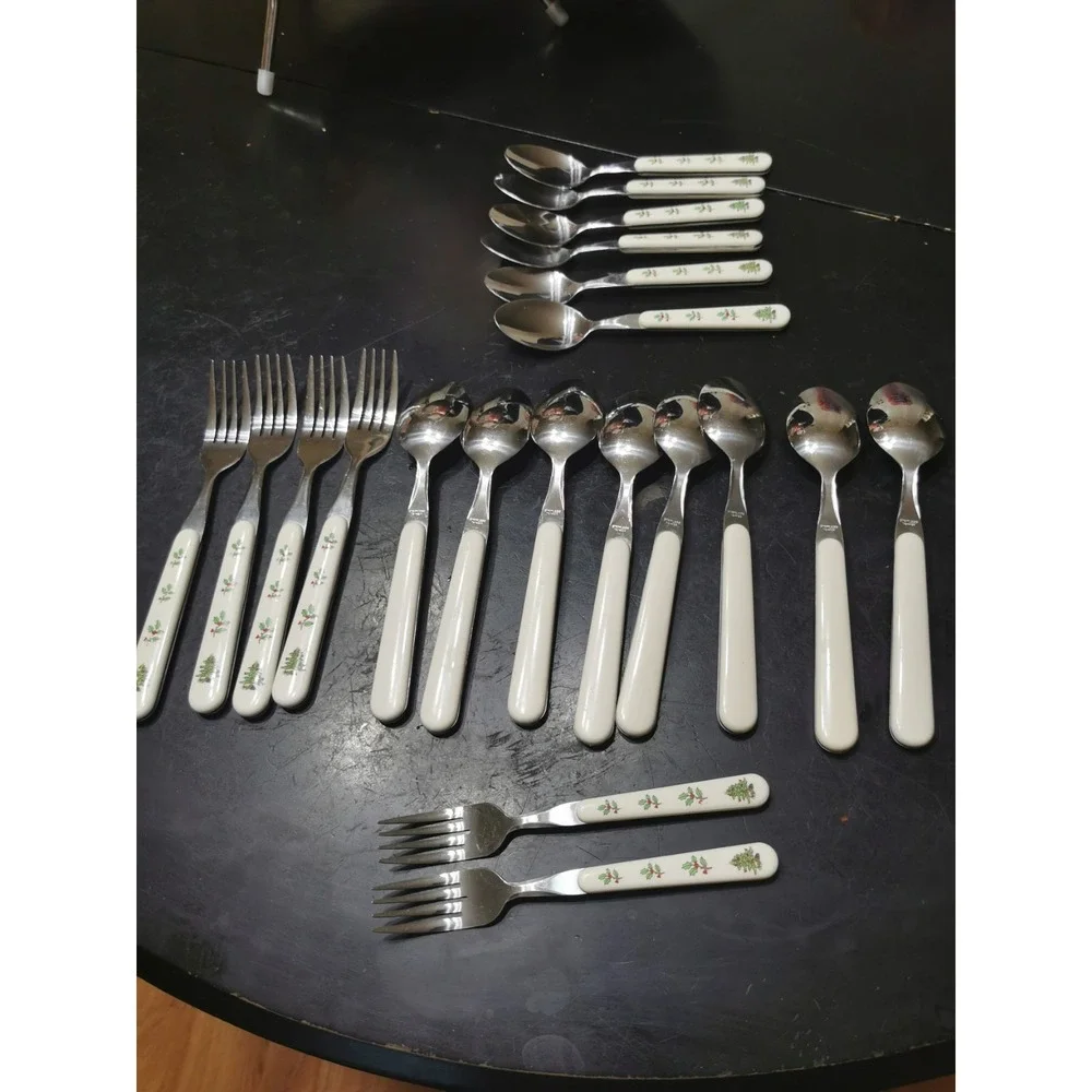 Lot Of 20 Tecnshan HOLIDAY HOSTESS Stainless Christmas Tree Silverware Flatware
